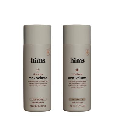 Hims Max Volume Shampoo & Conditioner Pack - Volumizing Shampoo and Conditioner for Men - Citrus Spice - Men's Natural Shampoo & Conditioner - 2 x 6.4 fl oz Bottles