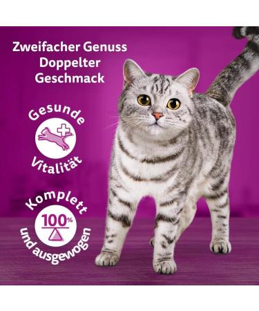 Whiskas Adult 1+ Katznassfutter Tasty Duo Surf & Turf in Jelly - 84 Portion Bags (7.14 kg) - Premium Wet Cat Food for Adult Cats - International Shipping Available - Buy Online on SooperMarket.com
