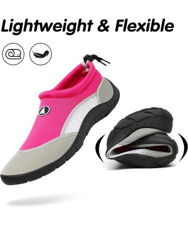 Mishansha Unisex Bathing Shoes - Lightweight Breathable Non-Slip Barefoot Footwear Magenta Pink Size 36-46 EU - Buy Online on SooperMarket.com