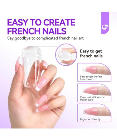 Gelike EC French Nail Stamper - Transformable Silicone Stamp Head for DIY Nail Art & Home Manicure Tools - Buy Online on SooperMarket.com