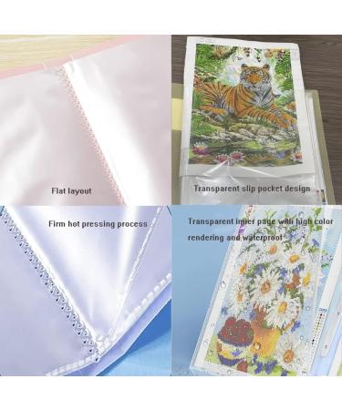 A3 Diamond Painting Storage Book - 30 Pages, Clear Pockets, Art Portfolios, Letter Album Folder - Green - 11*17in/44 X 32.5cm - Buy Online on SooperMarket.com