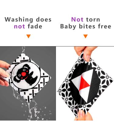 Black and White Soft Flash Cards - Educational Fabric Baby Activity Crinkle Set with Storage Bag - Ideal for Infant Boys and Girls - Non-Toxic, Perfect for Baby Shower - Buy Online on SooperMarket.com