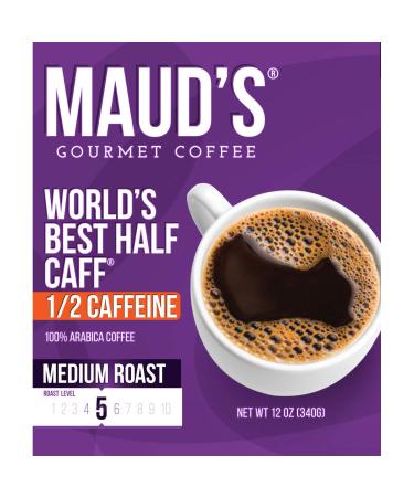 Maud's World's Best Half Caff Ground Coffee - 10oz Bags | 100% Arabica Medium Roast | Solar Energy Produced | California Roasted | Decaf Blend | 1 Pack - Buy Online on SooperMarket.com