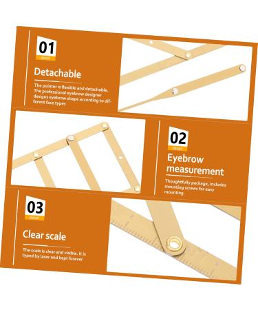 KALLORY 3 Pcs Second Generation Scale Metal Dies Printable Eyebrow Stencils Eyebrow Drawing Tool Make up 25x5x0.6cmx3pcs Goldenx3pcs - Buy Online on SooperMarket.com