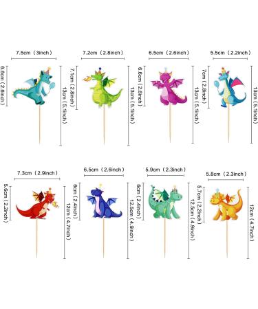 24-Piece Dragon Theme Cupcake Toppers | Mythical Cake Decorations for Weddings & Birthday Parties | Realistic Torte Picks & Event Party Accessories - Buy Online on SooperMarket.com