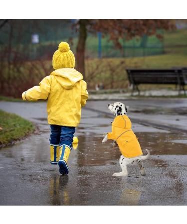 FUAMEY Dog Rain Coat | Lightweight Waterproof Rain Jacket with Transparent Brim | Reflective Dog Rain Poncho | Leash Hole | Yellow Slicker Raincoat for Small Medium Dogs Cats | Large Breed (14-23lb) - Buy Online on SooperMarket.com
