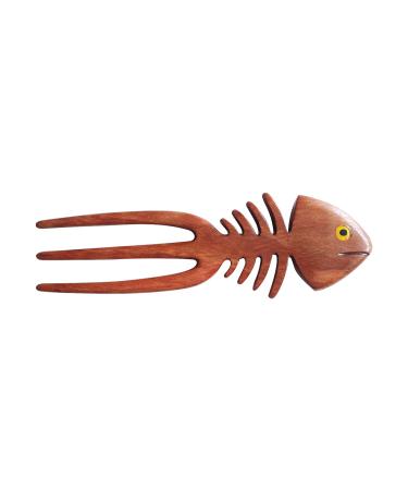 Marycrafts Wooden Fish Bone Hair Fork | Handmade Hair Pin Stick Accessory - Buy Online on SooperMarket.com