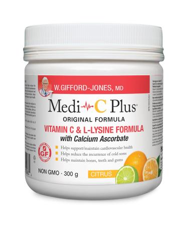 Preferred Nutrition Medi C Plus Citrus with Calcium Powder Vitamin C & L- Lysine Formula (300g)