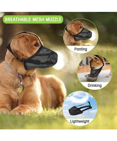 Dog Muzzle NiCoLa Soft Adjustable Mesh Muzzles for Small Medium Large Dogs Breathable Pet Mask Dog Training Muzzle with Adjustable Straps Prevent Biting Chewing and Licking (L) Black-L - Buy Online on SooperMarket.com