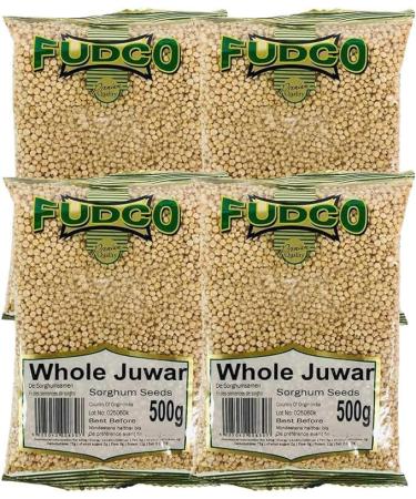 Fudco Whole Juwar | 500G | Sorghum Whole | Whole Sorghum Millet | Whole Grains | High Protein | Cholam | Millet Grains | Indian Origin | Each 500g | Pack Of 4 - Buy Online on SooperMarket.com