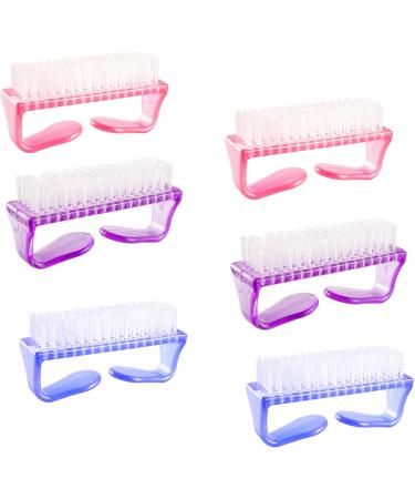 SUNTRADE Men Women Handle Grip Nail Brush Hand Fingernail Nail Brush Scrubbing Kit Pedicure for Toes and Nails Set of 6 - Buy Online on SooperMarket.com