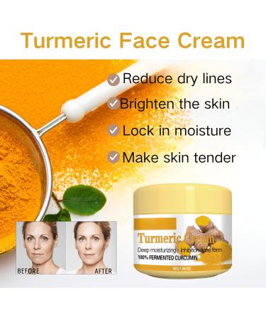 Turmeric Face Cream Skin Lightening Cream Face Moisturiser Anti Wrinkle Face Cream Dark Spot Cream Deep Hydrating Skin Brightening Radiant & Glowing Skin Repairing Face Care - Buy Online on SooperMarket.com