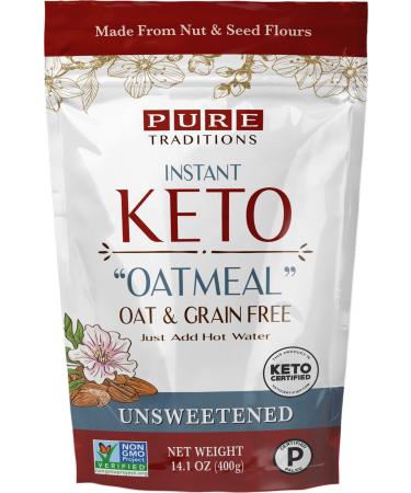 Keto Oatmeal, Instant Hot Cereal, Unsweetened, Certified Paleo, Keto Certified, Gluten & Grain Free (14.1 oz) (1 Pack) 15.8 Ounce (Pack of 1)