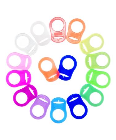 Silicone Adapter Rings Holder for Button Style MAM Nuk Baby Pacifier Soother Teething Ribbon BPA Free Mix Colors Pack of 10