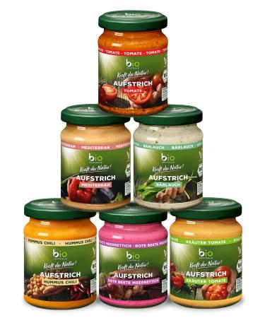 Biozentral Brot spreads bestseller box |6 x 125 g |Vegan and lactose -free |6 popular spreads at the benefit pack |Delicious on bread or to refine dishes bestseller box