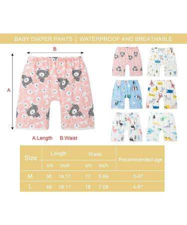 Baby Toilet Training Pants | Waterproof Reusable Cotton Diaper Skirt | Cute Cartoon Fawn Design | Kids 2-in-1 Skort Pants | Low Waist | M Size - Buy Online on SooperMarket.com