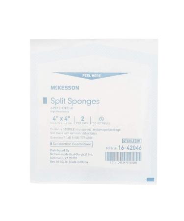 McKesson Split Sponges 4 x 4, 6-Ply High Absorbency Sterile Dressings - 50 Count Bundle (25 Packs of 2) - Buy Online on SooperMarket.com
