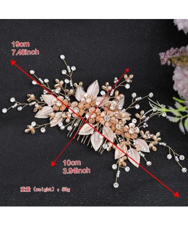 Bride Wedding Hair Comb Bridal Hair Accessories for Women Flower Rhinestone Headpiece Bridal Pearl Hair Accessories for Girls Silver Hair Accessories - Buy Online on SooperMarket.com