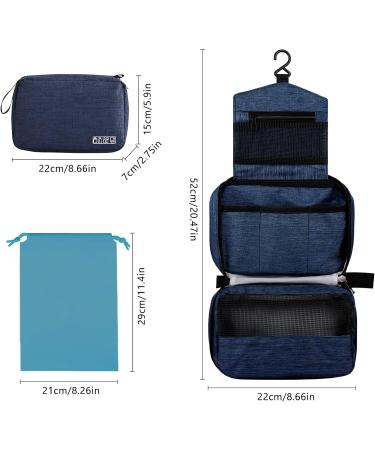 Cooja Hanging Toiletry Travel Wash Bag with Hook & Handle - Dark Blue Set - Buy Online on SooperMarket.com