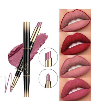 ChaneeHann 2-in-1 Lipstick & Lip Liner Set - Matte Waterproof Lip Liner Pencil and Lipstick Duo in Violet Shade for Girls - Buy Online on SooperMarket.com