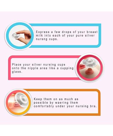 925 Silver Nursing Cups w/ Silicone Pads - Nipple Shields for Newborn Nursing - Soothe & Protect Nipples - Buy Online on SooperMarket.com