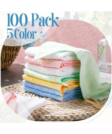 100 Pcs Bamboo Washcloths Towel Bulk - Soft & Absorbent 10x10 Inch Baby & Face Towel for Bathroom - Quick Drying & Reusable Bamboo Towels - Buy Online on SooperMarket.com