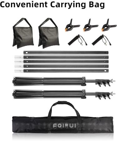 8.5x10ft Adjustable Backdrop Stand Kit with Spring Clamps - Perfect for Parties, Photography, and Video - Buy Online on SooperMarket.com