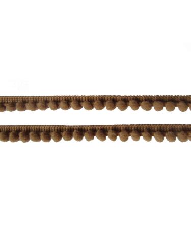 YYCRAFT 10 Yards 3/8" Wide Tiny Pom Pom Ball Fringe Trim DIY Craft Sewing Accessory for Home Curtain Clothes Pillow Decoration(pom Size 5mm)(Coffee)