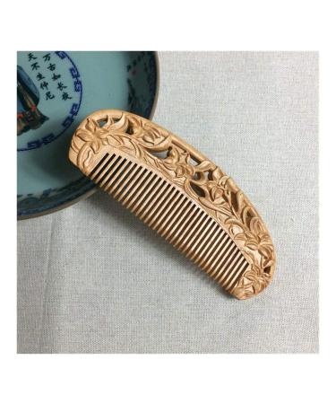 Comb Household Jewelry Hairdressing Retro Engraving Travel Care Portable Comb Natural wooden comb (Color : One Size)