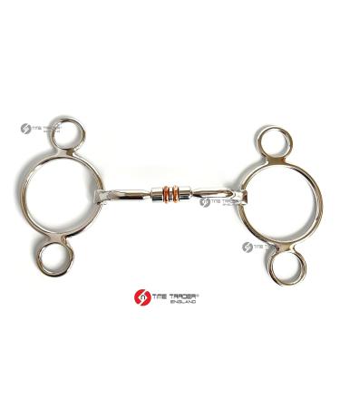 2 Two Ring Horse Bit Universal Copper Roller & Inlay Snaffle Gag (5") - Buy Online on SooperMarket.com