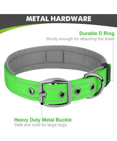 Joytale Softly Padded Neoprene Dog Collar for Small Dogs - Reflective Nylon Wide Collar in Green - 1 Pack - Buy Online on SooperMarket.com