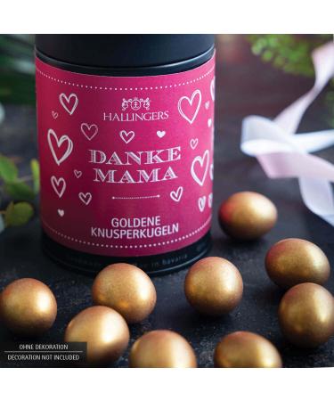 Hallingers Thanks Mama - Golden Knusperkugeln with Marc de Champagne | Perfect Mothers Day & Fathers Day Gift for Mom & Grandma | 150g Crisp Balls - Buy Online on SooperMarket.com