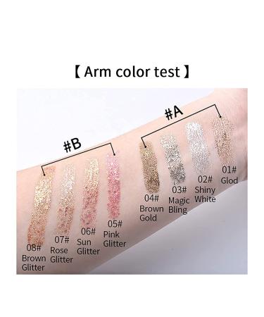 Go Ho Liquid Glitter Eyeliner Set - Metallic Shimmer Sliver Eyeshadow Liner - High Pigment Colored Eyeliner - Long Lasting Sparkling Makeup (Style A) - Buy Online on SooperMarket.com