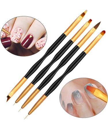 Yoezuo Nail Art Brush Set - 4 Double Ended Brushes for UV Gel Paint & Manicure DIY - Buy Online on SooperMarket.com