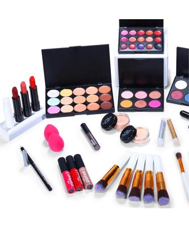 FantasyDay All-in-one Holiday Makeup Gift Set | Makeup Kit for Women Full Kit Cosmetic Essential Starter Bundle Include Eyeshadow Palette Lipstick Blush Foundation Concealer Face Powder Lipgloss Brush - Buy Online on SooperMarket.com