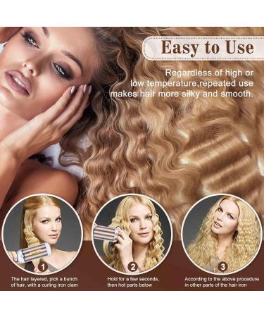 Hair Crimper Iron 0.6 Inch - Tourmaline Ceramic Fast Heat Adjustable Temp Dual Voltage | Perfect for All Hair Types - Buy Online on SooperMarket.com