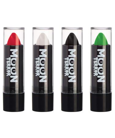 Moon Terror Halloween Lipstick SFX Makeup Special Effects Makeup (Green 4.2g (4-Pack))