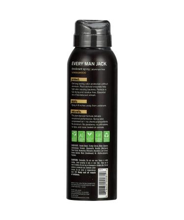 Every Man Jack Sandalwood Spray Deodorant 3.5 oz - Natural & Long-Lasting - Buy Online on SooperMarket.com