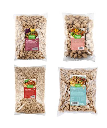Vantastic foods soya shreds + granules + medallions + cubes | Value pack | Meat substitute | VEGAN