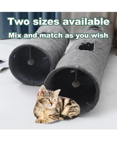 Gecheer Large Suede Cat Tunnel Toy with Self-Entertaining Ball - Foldable Peekaboo Tunnel for Indoor Cats and Rabbits - 65 * 29cm - Buy Online on SooperMarket.com