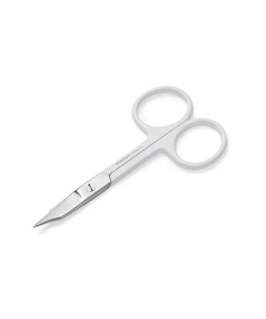 Manicare White Nail Scissors Precision Blades Quality Surgical Grade Japanese Stainless Steel Home And Professional Trimming Of Nails Long Lasting Sharp Scissors For Manicure And Pedicure