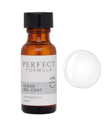 Perfect Formula Clear Gel Coat - Nail Strengthener Keratin Nail Treatment Clear Nail Polish - Nail Strengthener for Damaged Nails - Made In The USA .60 fl oz.