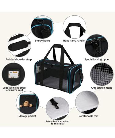 Zbrivier Soft Cat & Dog Carrier - Airline Approved, TSA Approved, Locking Zipper - Medium Black - Buy Online on SooperMarket.com