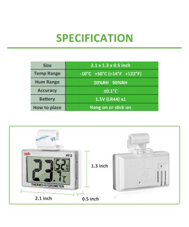 LCD Digital Reptile Thermometer Hygrometer - Ideal for Reptile Terrariums - Works with Heat Pads - Perfect for Turtles, Snakes, Lizards, Frogs, Spiders, and Plants - Buy Online on SooperMarket.com