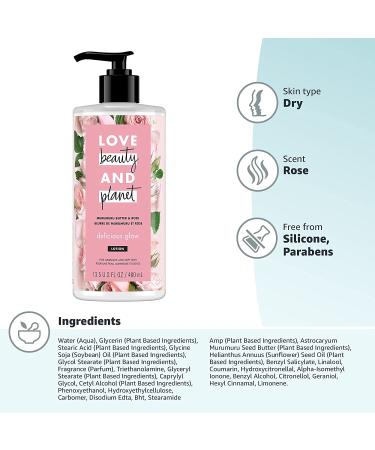 Love Beauty and Planet Murumuru Butter & Rose Body Lotion, Delicious Glow, 13.5 oz - Buy Online on SooperMarket.com