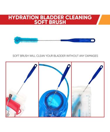 Reservoir Hydration Bladder Cleaning Kit - 6-In-1 Cleaner Set with Brushes, Tablets, and Carry Pouch - Buy Online on SooperMarket.com
