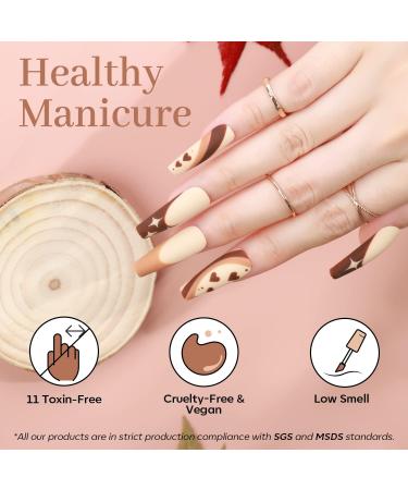 Modelones Gel Nail Polish Nude - 6 Colors White Gel Polishes Brown Pink Gel Polish Set Nail Gel Polish French Manicure All Seasons Neutral LED Gel Nail Kit Soak Off Manicure DIY Home Salon A-Nude Brown 7 ml (Pack of 1) - Buy Online on SooperMarket.com