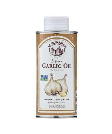 La Tourangelle Garlic Infused Sunflower Oil 8.45 Fl. Oz Sunflower Oil Infused with Fresh Garlic for Cooking Seasoning and Dressing