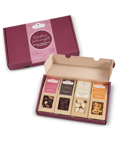 Wellnut "Ladiesnight"- Premium gift set for women I 4 nut & chocolate snacks I gift idea for women girlfriend mother sister (4 snacks in gift box premium selection) Premium selection 4 snacks in gift box