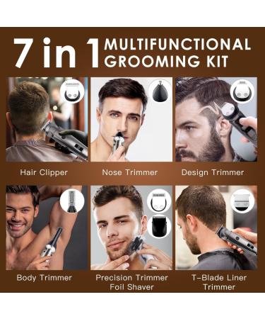 Hatteker Beard Trimmer for Men - Waterproof Electric Razor Cordless Hair Clippers & Grooming Kit for Mustache Nose Body & Facial Hair - Perfect Father's Day Gift - Buy Online on SooperMarket.com